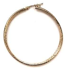 10K Yellow Gold Large Hoop Earrings (2”)